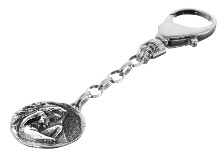 srebrny brelok do kluczyków znak zodiaku panna z grawerunkiem