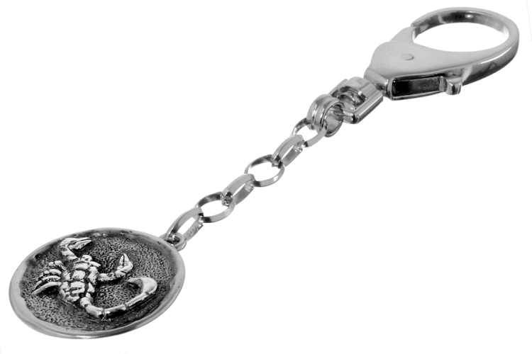 breloczek znak zodiaku skorpion z grawerunkiem, srebro 925, prezent dla mężczyzny