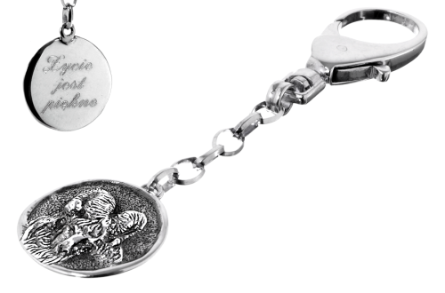Personalizowany srebrny brelok do kluczy zodiak baran na prezent