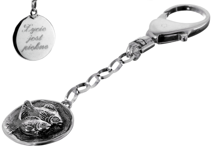 personalizowany brelok do kluczy znak zodiaku ryby na prezent