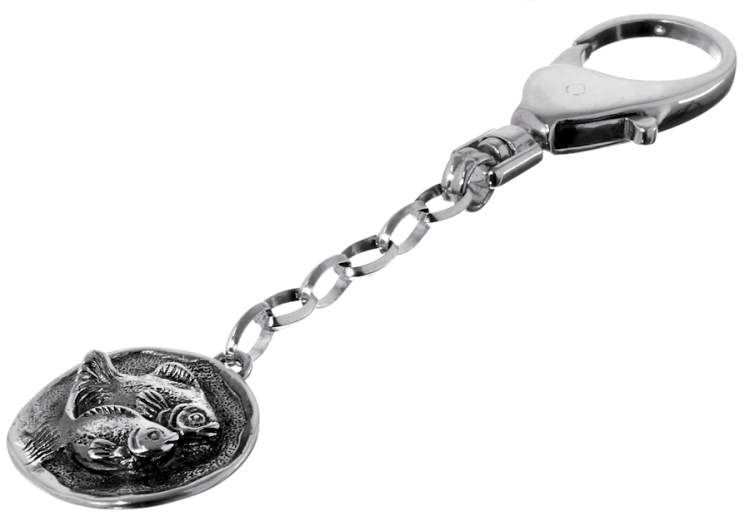 grawerowany brelok do kluczy ryby zodiak srebro 925