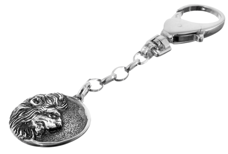 Srebrny breloczek do kluczy zodiak lew personalizowany prezent dla niego
