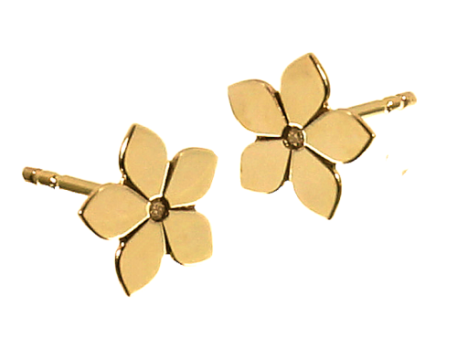 Złote kolczyki kwiatki na sztyft dla dziewczynki, bizuteria damska