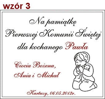 wzory dedykacji - Komunia Święta