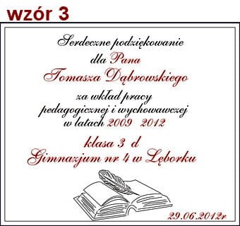 Wzory dedykacji Nauczyciel