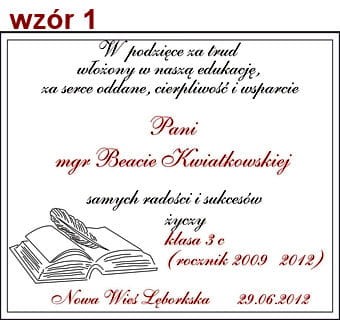 Wzory dedykacji Nauczycielka