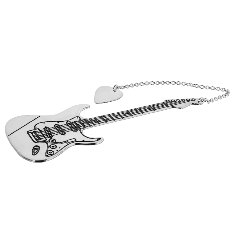 Zakładka do książki srebrna gitara elektryczna grawer