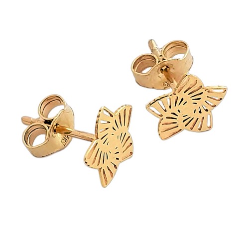 kolczyki zlote gwiazdki ażurowe dla dziewczynki