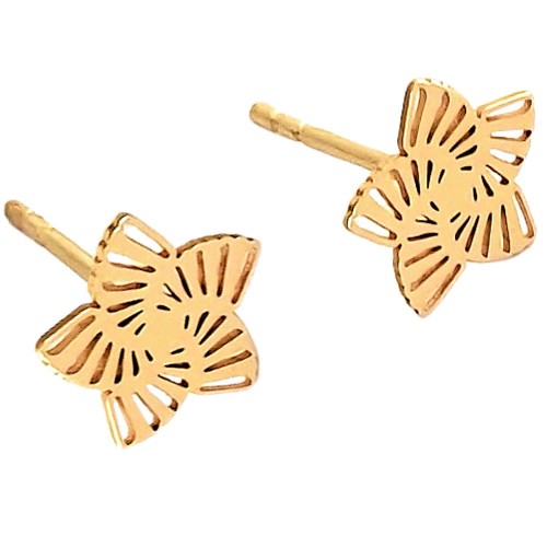 złote kolczyki gwiazdki na sztyft - delikatny, ażurowy wzór