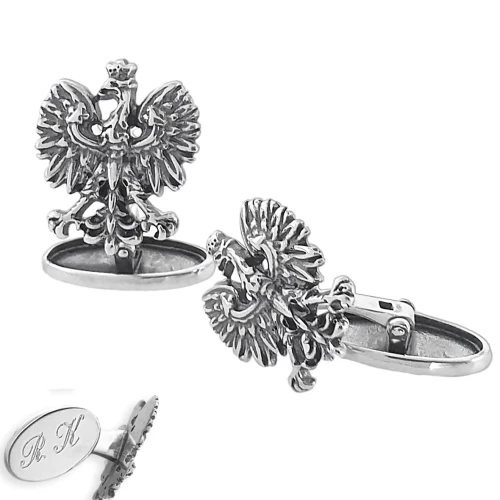 Srebrny Orzełek - patriotyczne spinki do mankietow