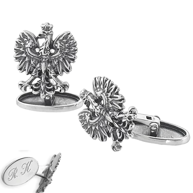 Srebrny Orzełek - patriotyczne spinki do mankietow