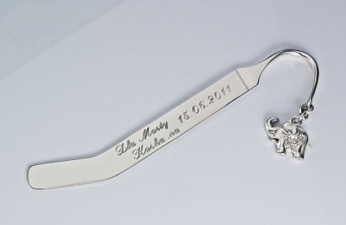 Srebrna zakładka do książki z grawerunkiem na prezent Pierwszej komunii Świętej