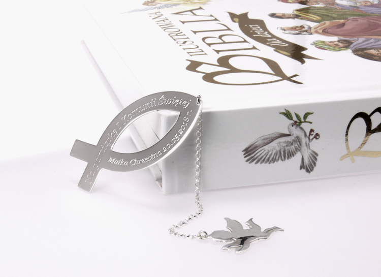 Zakładka do biblii ryba z grawerem personalizowany prezent