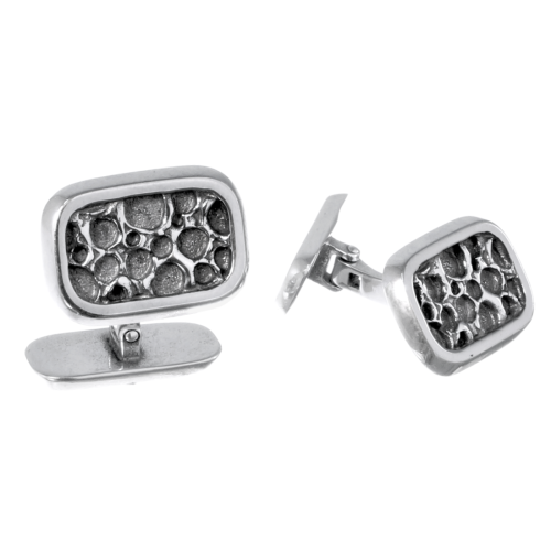 eleganckie srebrne spinki do mankietów