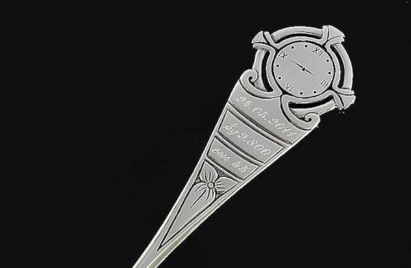 Łyżeczka srebrna z grawerunkiem prezent na chrzest dla chłopca