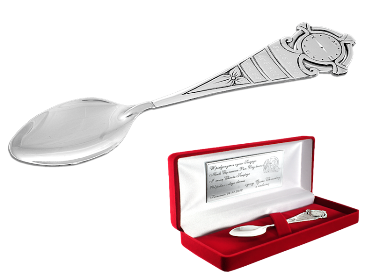 Srebrna łyżeczka z imieniem dziecka na prezent na Chrzest święty