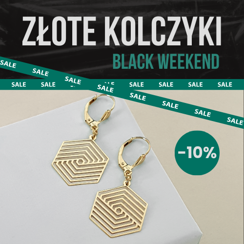 Black Weekend złote kolczyki